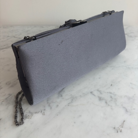 Shiny steel-colour clutch bag - Picture 5 of 5